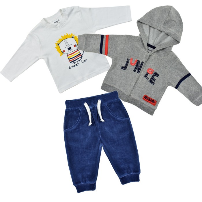 Trening baieti din catifea 3 piese, Babybol [1]