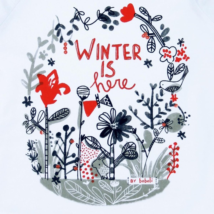 Tricou alb fetite cu maneca lunga Boboli [4]