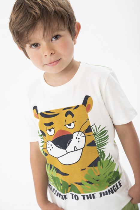 Tricou baiat 1-8 ani cu maneca scurta, bumbac better cotton, imprimeu tigru, Boboli [5]