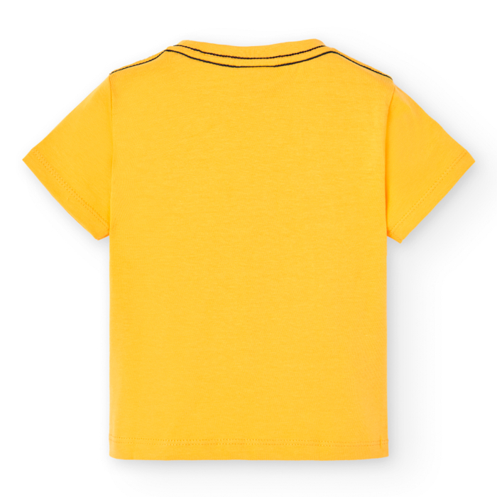 Tricou baiat 1-8 ani, maneca scurta, imprimeu pasare, galben, brand Boboli [2]