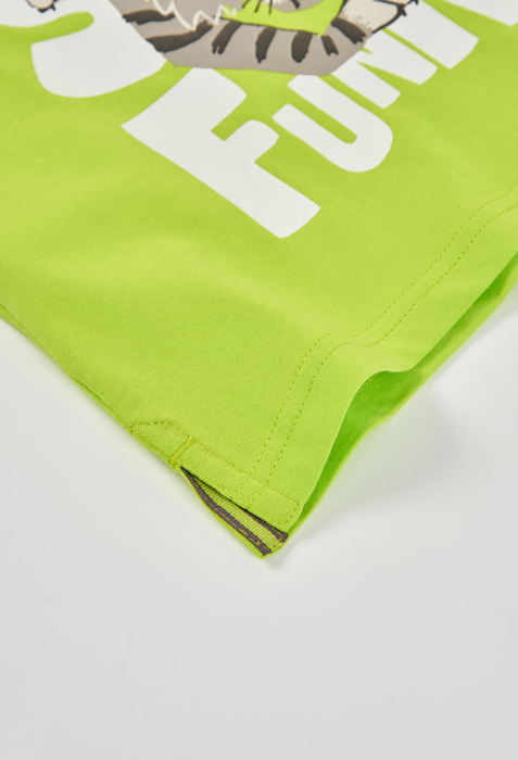 Tricou baiat 2-14 ani, bumbac better cotton, animal print, verde lime, brand Boboli [5]