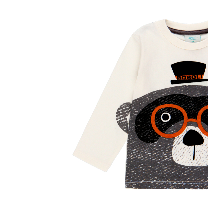 Tricou baiat, maneca lunga, bumbac, imprimeu grafic, brand BOBOLI [3]