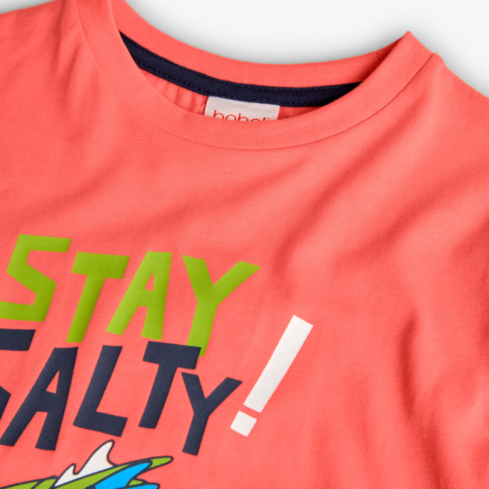 Tricou baiat maneca scurta, bumbac better cotton, orange, brand Boboli [3]