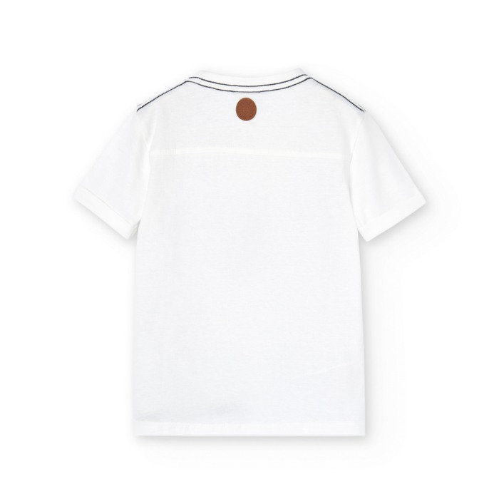 Tricou baiat maneca scurta,imprimeu grafic, alb, Boboli [2]