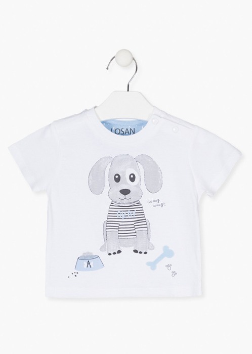 Tricou bebe baiat maneca scurta, imprimeu catel, Losan [1]