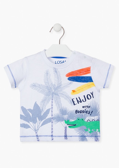 Tricou bebe baiat vara, imprimeu palmieri, LOSAN [1]