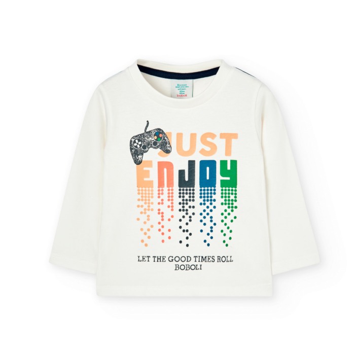 Tricou copii maneca lunga, bumbac,JUST ENJOY", Boboli [1]