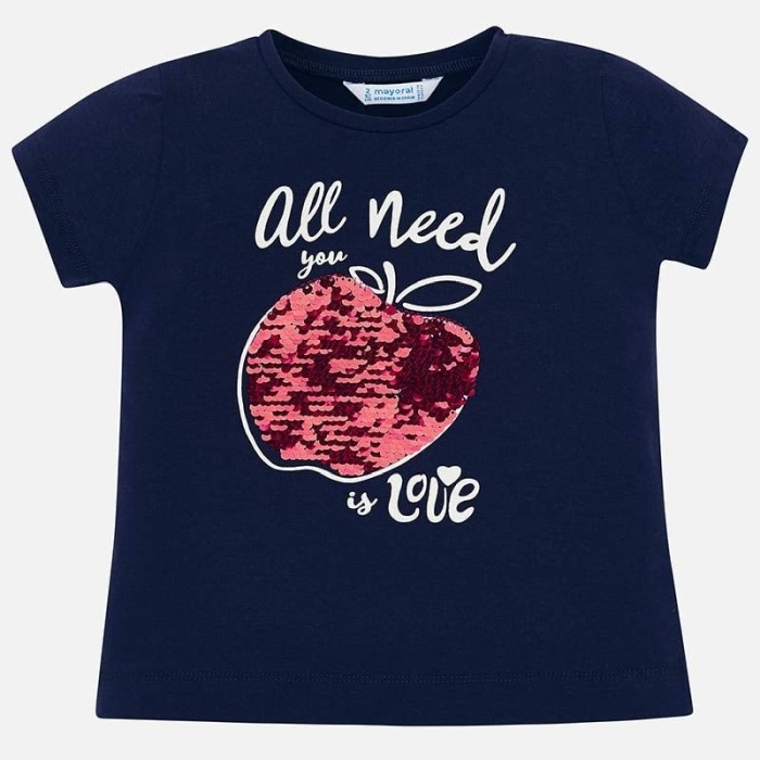 Tricou fete 2-9 ani cu paiete reversibile, Mayoral, navy [2]