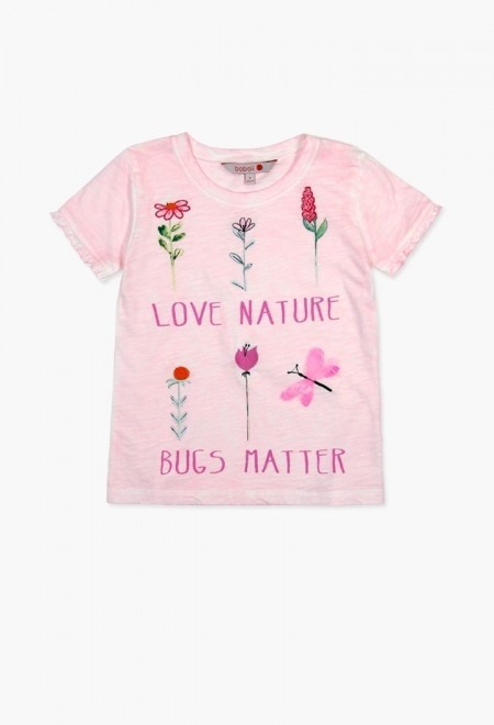 Tricou fete 4-14ani Boboli cu maneca scurta, roz [1]