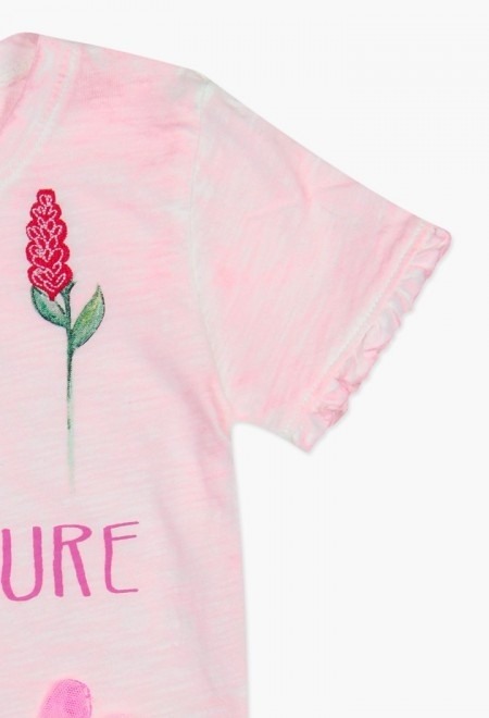 Tricou fete 4-14ani Boboli cu maneca scurta, roz [4]