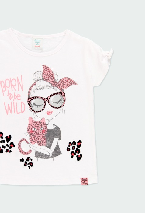 Tricou fete 4-16 ani, bumbac certificat oeko tex, animal print , Boboli [3]
