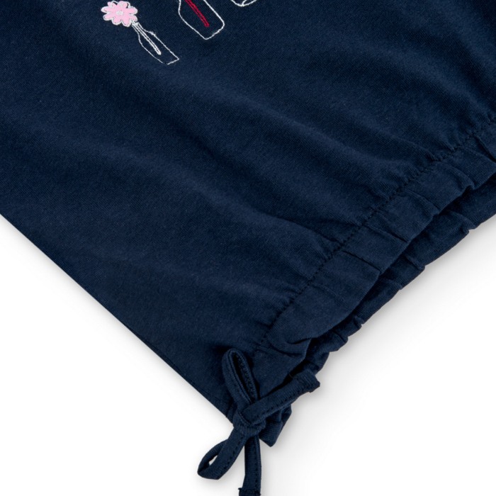Tricou fete 4-16 ani, bumbac, model scurt, navy, Boboli [4]