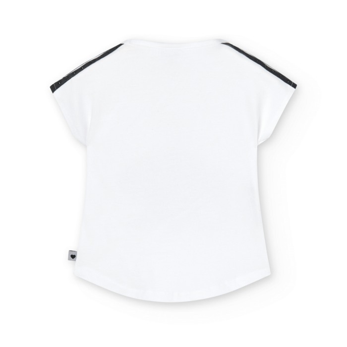 Tricou fete 4-16 ani, imprimeu fetita cu fusta neagra, CHIC strasuri, BOBOLI [2]