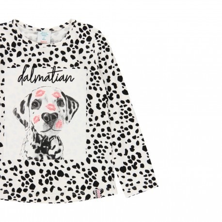 Tricou fete maneca lunga, bumbac, animal print, alb, brand Boboli [3]
