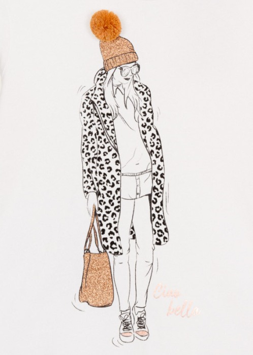 Tricou fete maneca lunga, imprimeu fetita, Losan [3]