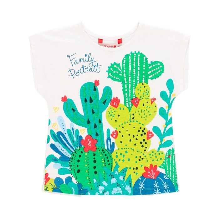 Tricou fete maneca scurta, bumbac, imprimeu cactusi, Boboli [1]