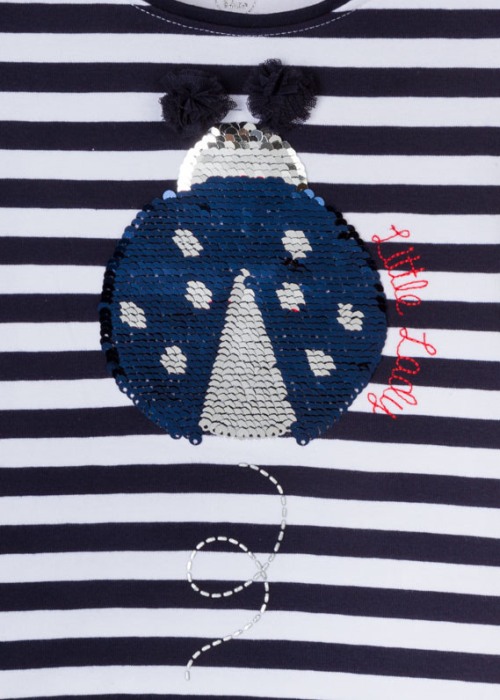 Tricou fete vara, gargarita paiete reversibila, dungi navy [3]