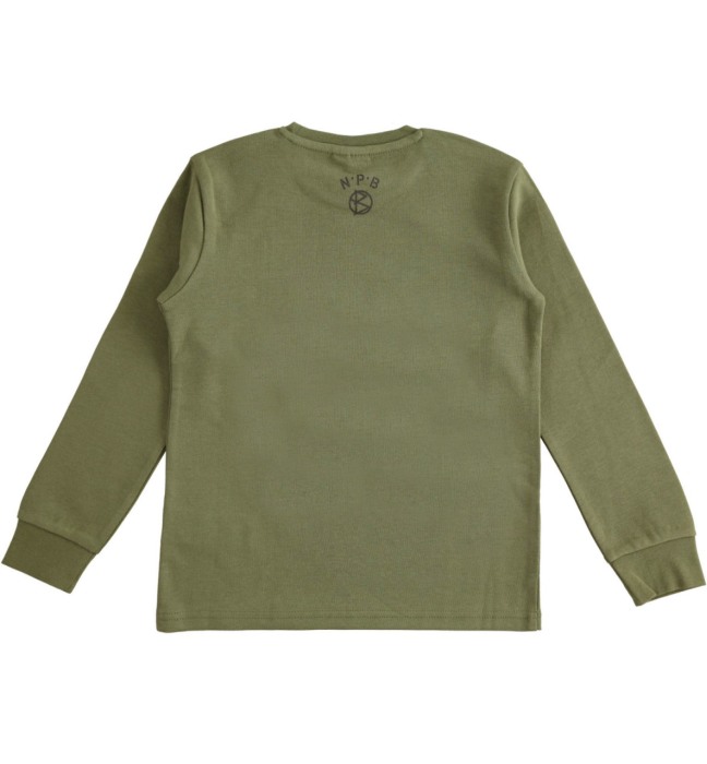 Tricou maneca lunga baiat, aplicatie camuflaj, kaki,iDO [2]