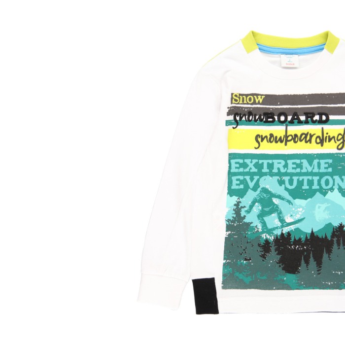 Tricou maneca lunga baiat, imprimeu text verde, Boboli [3]