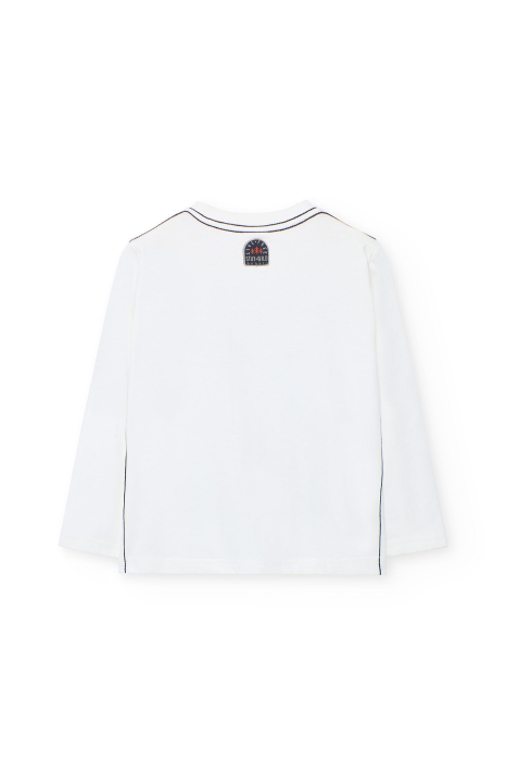 Tricou maneca lunga baieti, bumbac, imprimeu grafic, brand Boboli [3]