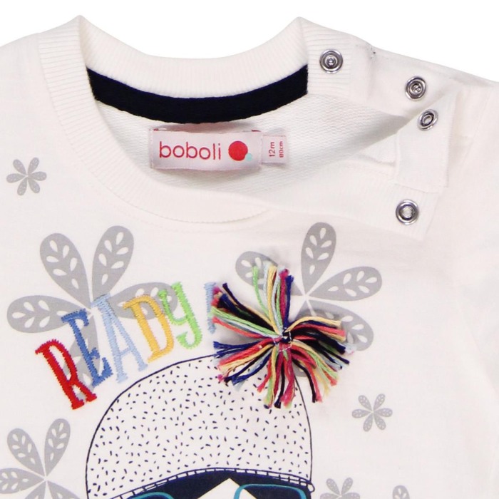 Tricou maneca lunga bebe fetita, vatuit, imprimeu fetita, Boboli [3]