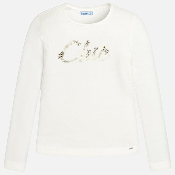 Tricou maneca lunga, broderie Chic cu strasuri, Mayoral [1]