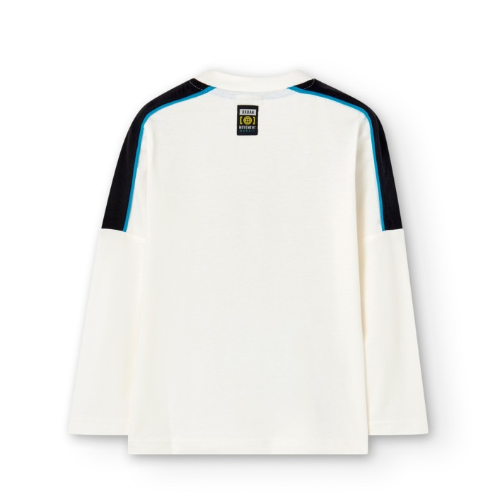 Tricou maneca lunga copii, bumbac, imprimeu city, alb, brand Boboli [2]