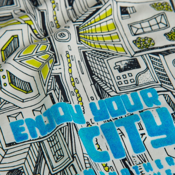 Tricou maneca lunga copii, bumbac, imprimeu city, alb, brand Boboli [3]