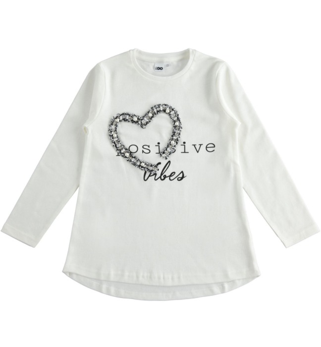 Tricou maneca lunga fete,aplicatie inima cu perle, iDO [1]