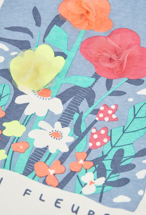 Tricou maneca lunga fete, bumbac better cotton, imprimeu floral, brand Boboli [3]