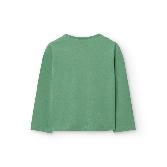 Tricou maneca lunga fete, bumbac better cotton, verde, brand Boboli [2]