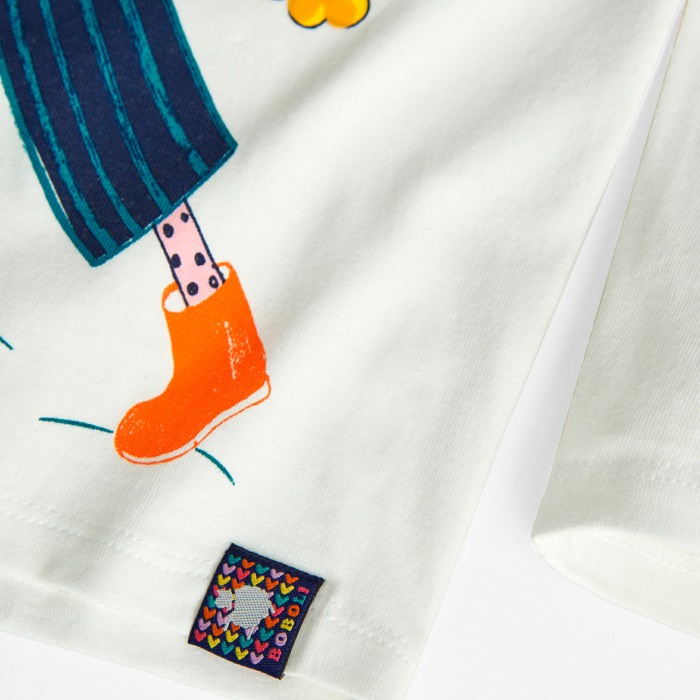 Tricou maneca lunga fete, bumbac certificat oeko-tex, multicolor, alb, Boboli [4]