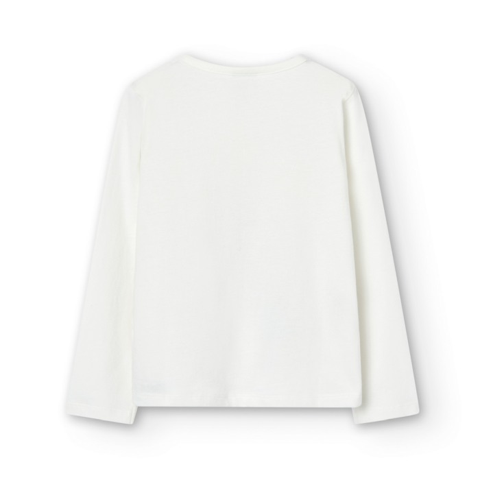 Tricou maneca lunga fete, bumbac certificat oeko-tex, multicolor, alb, Boboli [2]