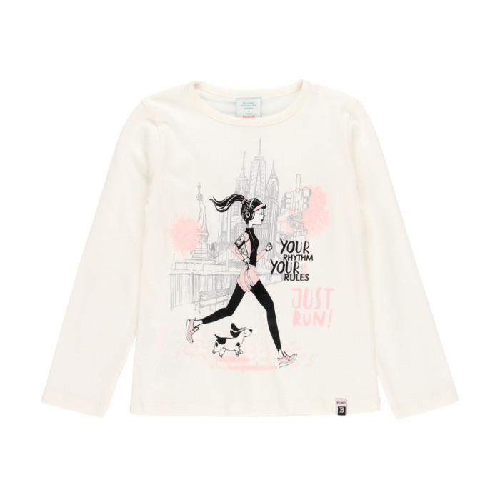 Tricou maneca lunga fete, bumbac, new york, Boboli [1]