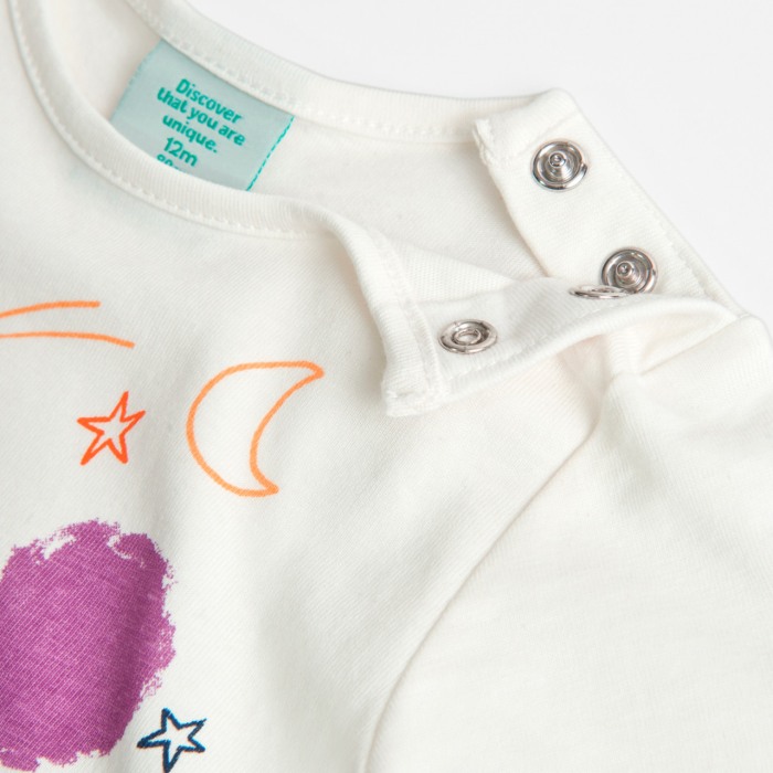 Tricou maneca lunga fete, imprimeu fetita cu par mov, alb, Boboli [3]