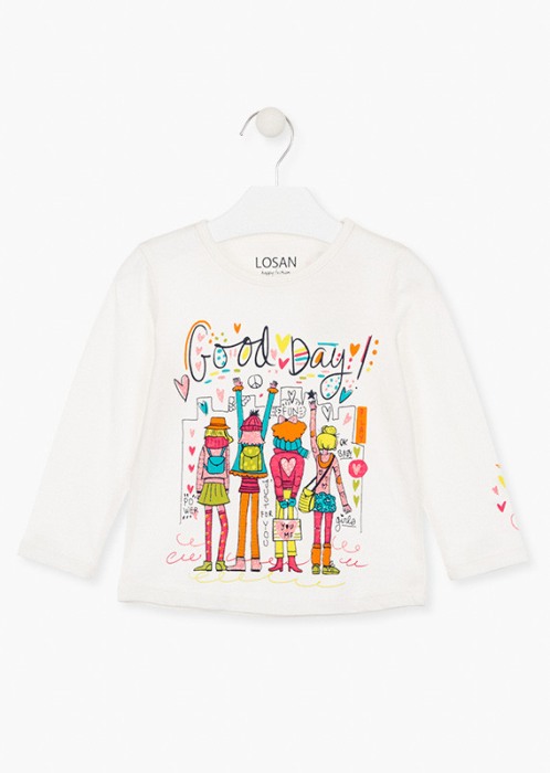 Tricou maneca lunga fetite 2-7 ani, multicolor, bumbac organic [1]