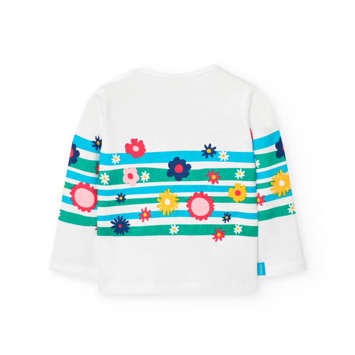 Tricou maneca lunga fetite, bumbac better cotton, imprimeu floral, brand Boboli [2]
