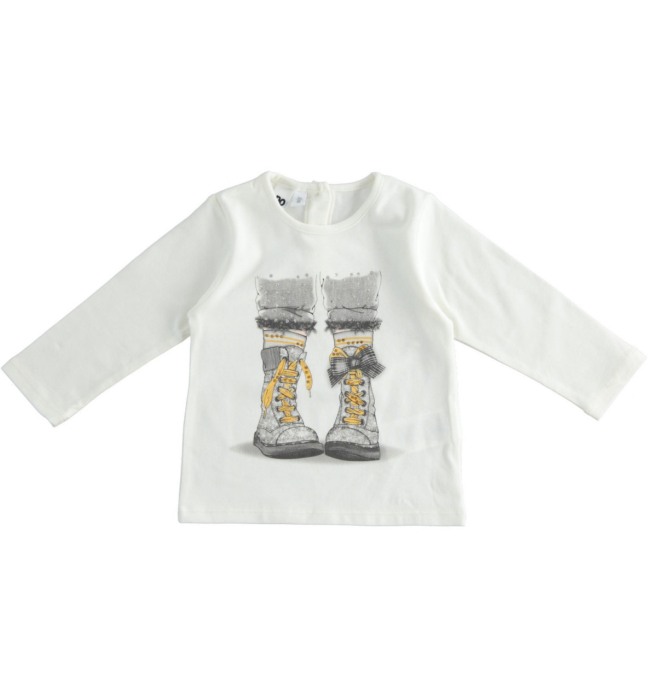 Tricou maneca lunga fetite ,print grafic , strasuri aplicate, iDO [1]