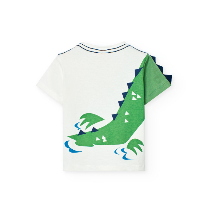 Tricou maneca scurta baieti 1-8 ani, bumbac better cotton, imprimeu aligator, brand Boboli [2]