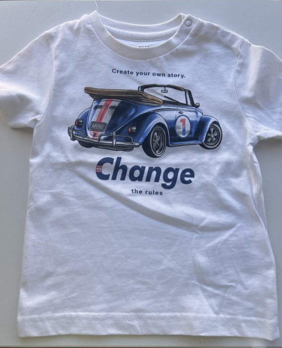 Tricou maneca scurta bebe baiat, imprimeu masina, alb, Mayoral [1]