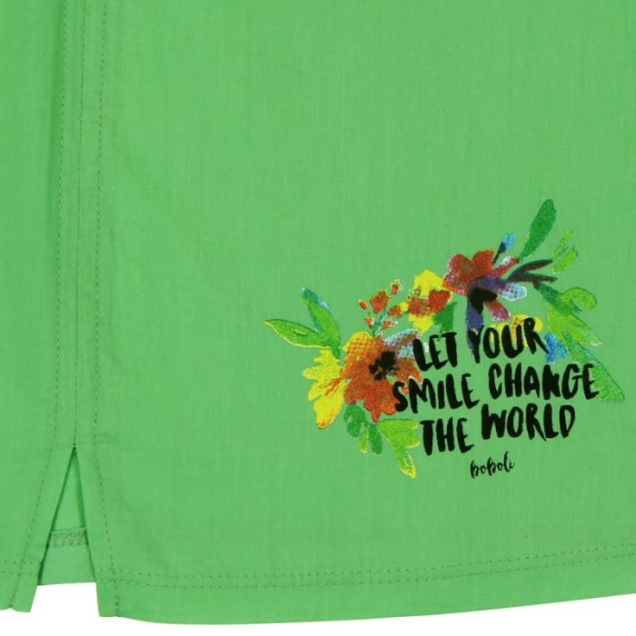 Tricou maneca scurta cu broderie Boboli verde [4]