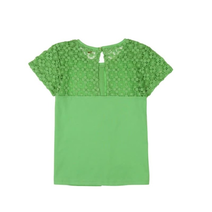 Tricou maneca scurta cu broderie Boboli verde [2]