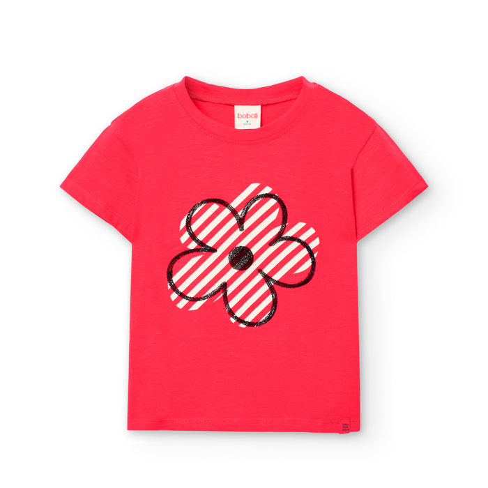 Tricou maneca scurta fete 4-14 ani, bumbac better cotton, fucsia, brand Boboli [2]