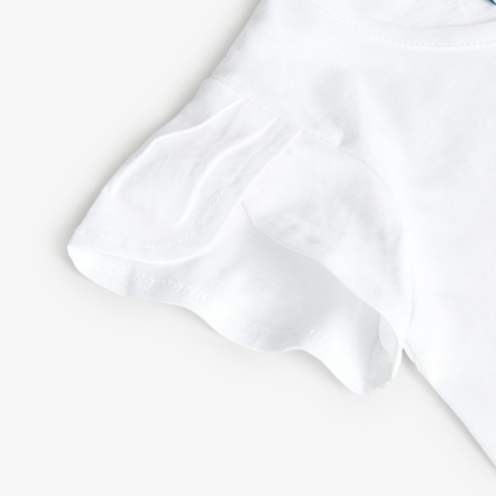 Tricou maneca scurta fete 4-16 ani, bumbac better cotton, alb, brand Boboli [4]