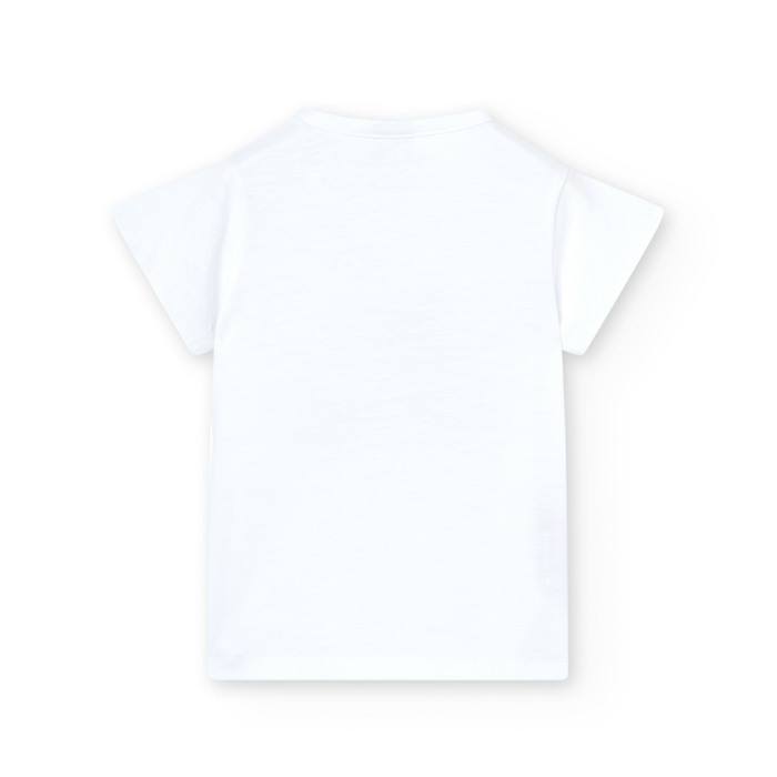 Tricou maneca scurta fete 4-16 ani, bumbac better cotton, alb, brand Boboli [2]