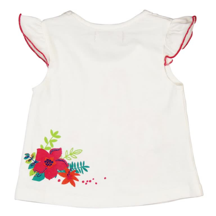 Tricou maneca scurta fete, bumbac,imprimeu flamingo, Boboli [2]