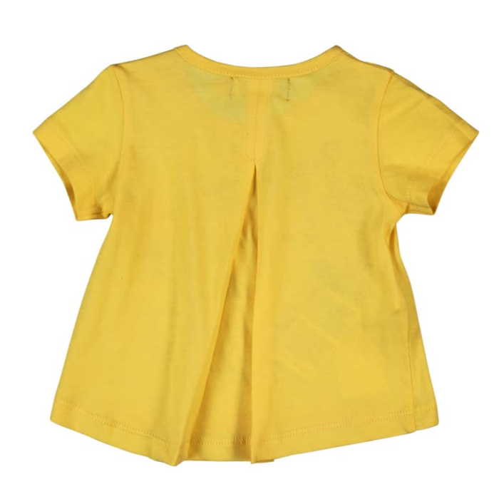 Tricou maneca scurta fete, bumbac,imprimeu floral, galben, Boboli [2]