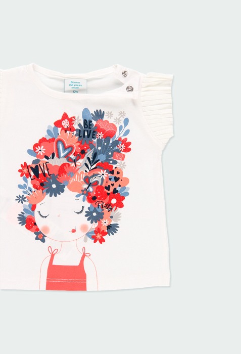 Tricou maneca scurta fete , imprimeu floral, Boboli [3]