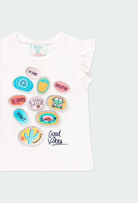 Tricou maneca scurta fete, imprimeu multicolor,Boboli - 224064 [3]