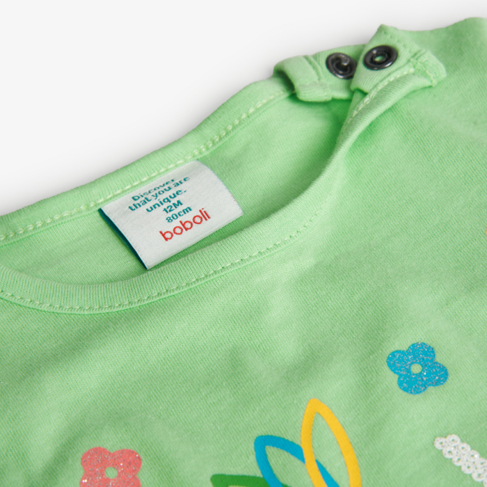 Tricou maneca scurta fetite 1-8 ani, imprimeu ananas, verde, brand Boboli [3]